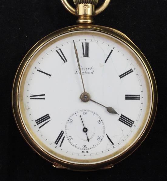 An Edwardian 18ct gold keyless lever pocket watch by Lancashire Watch Co Ltd, Prescot, England,